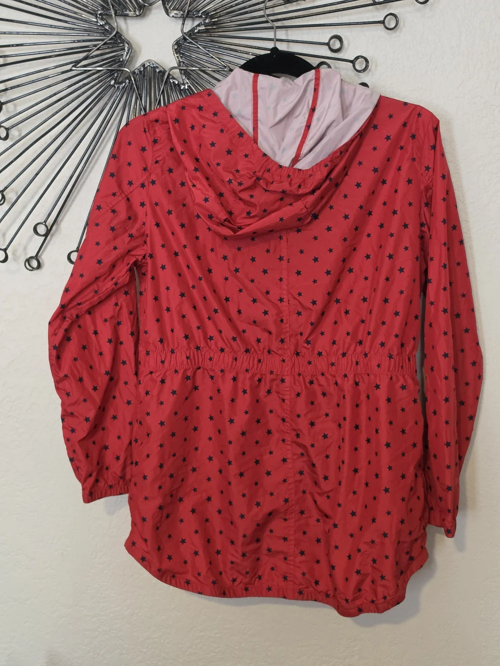 GAP Red Star-Print Hooded Windbreaker Jacket